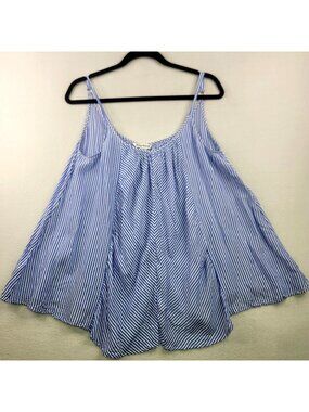 Tommy Bahama Striped Camisole Top S Blue White Flowy Oversized Resort Nautical